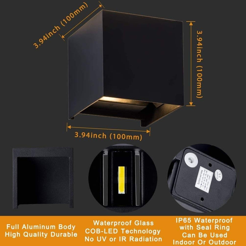 TAIYH Modern LED Wall Lamp - Wall Washer 12V, Adjustable Beam Angle Design, IP65 Waterproof Outdoor/Indoor Light for Hallway Living Room, Warm Light