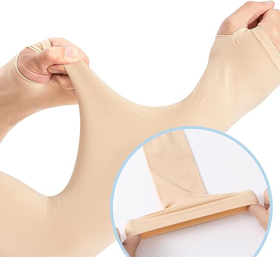 Kinship Comfort Brands Arm Skin Protector Sleeves. Keep Arm Skin safe from Abrasions, Bruising, Thin Skin Tears, and UV/Sun. Nude (1 Pair) Medium (1 Pair)