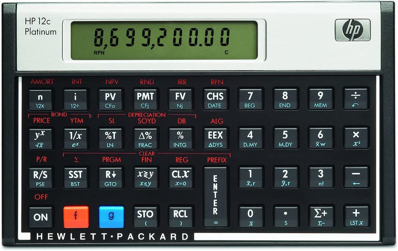 HP 12C Platinum Financial Calculator + WYNGS Protective Case Black