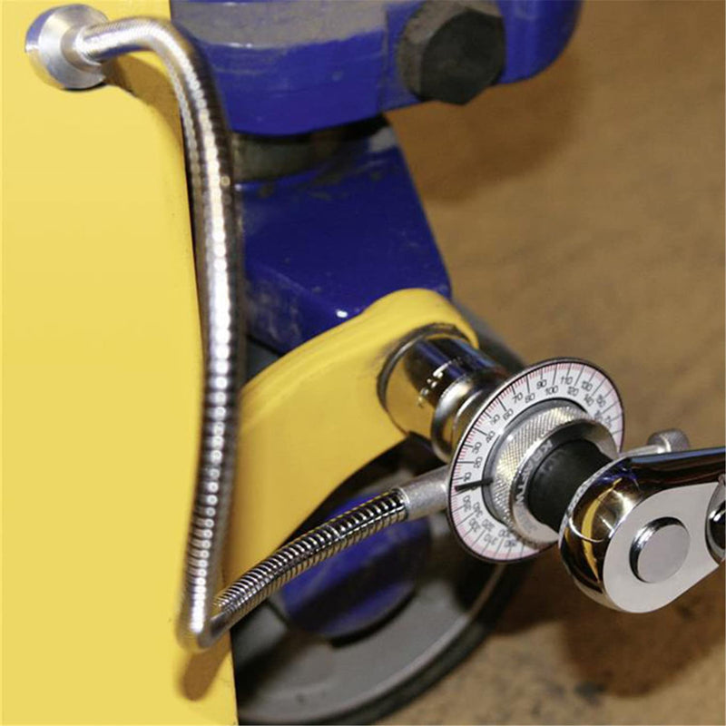 CCLIFE Rotary Protractor 1/2 Inch with Magnetic Arm and Claw Arm Set | Precision gauge for tightening expansion screws, with magnetic arm and claw arm for accurate angle measurement.