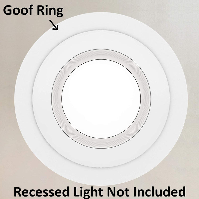 25 Pack Gloss White Goof Trim Ring for 6" Inch Recessed Can Lighting Down Light, Outer Diameter 8 Inches 25 Pack