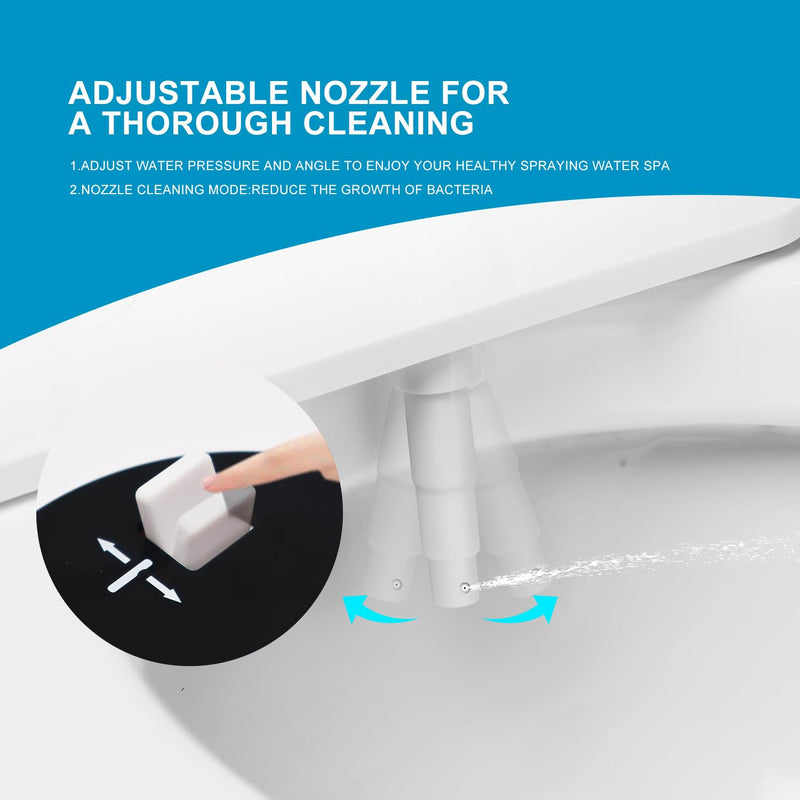 GLIGAM Bidet Attachment for Toilet Warm Water,Hot and Cold Bidet Attachment,Ultra-Slim Non-Electric Bidet Attachment for Frontal/Rear Wash, with Pressure & Angle Controls,Easy to install Black
