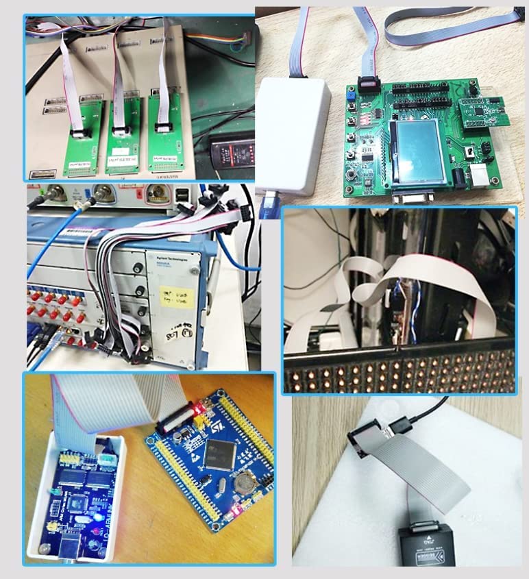 Fielect 2pcs IDC 20 Pin Connector Gray Wire Flat Ribbon Cable Connector Length 30cm 2.54mm Pitch