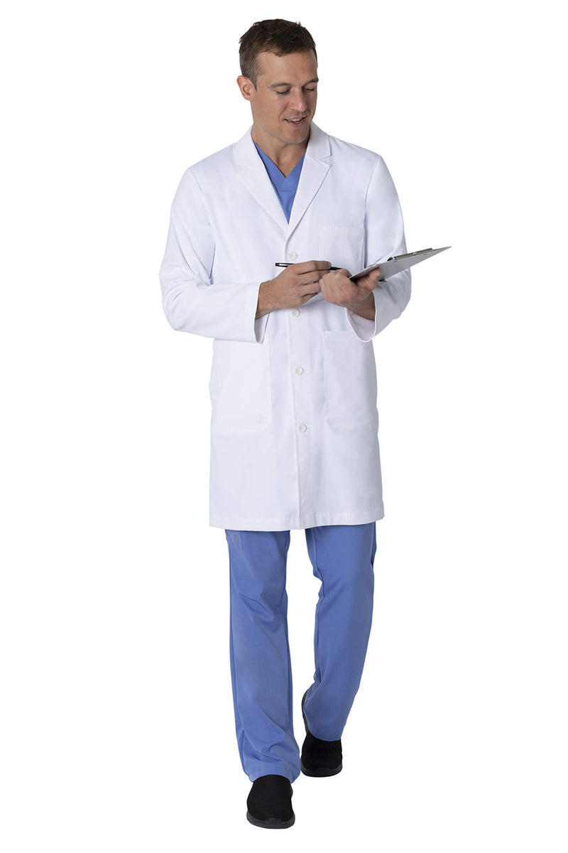 Healing Hands Lab Coat for Men's Luke Labcoat With 5 Pockets & 2-way Stretch Fabric 5151 Standard Size 38" Large White