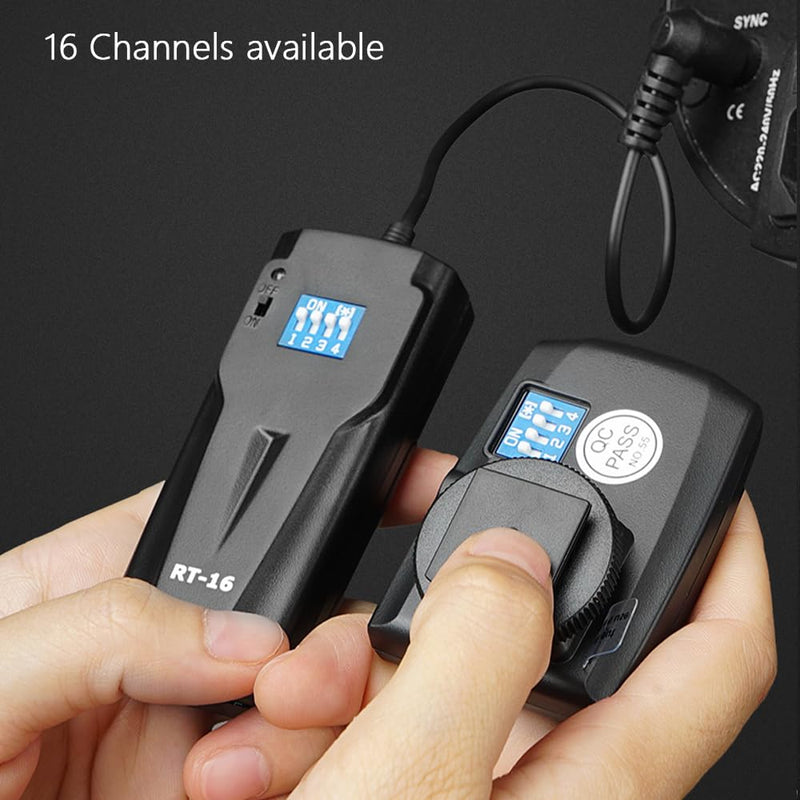 GODOX RT-16 Wireless Flash Trigger Set for Monolight Studio Strobe Flash, Basic Universal 433MHz 16 Channels 1 Transmitter 1 Receiver, Compatible with Canon Nikon Sony Fujifilm Olympus Pentax Camera RT-16 kit