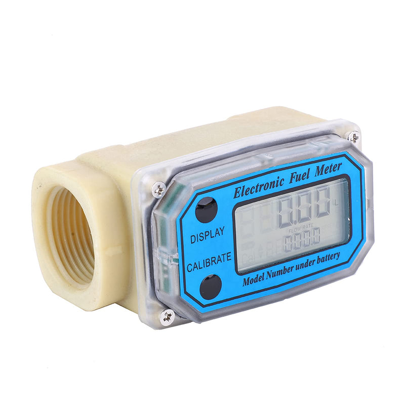 Mini Fuel Flow Meter, Digital Turbine Meter, 15-120 L/min 1" NPT Flow Meter, LCD Digital Meter Diesel Fuel, Oil Flow Meter for Urea Kerosene Petrol