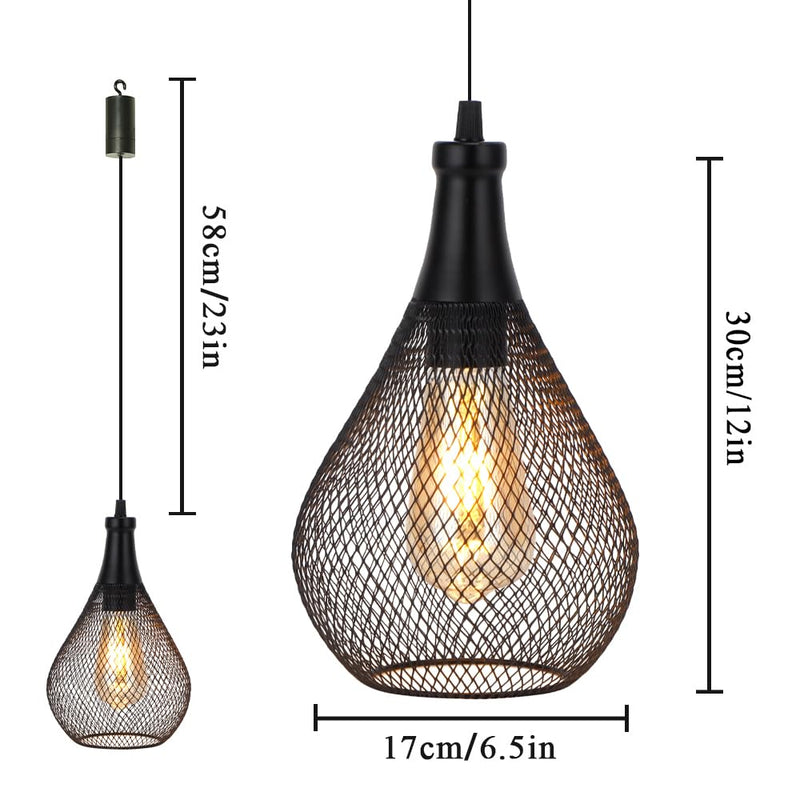 JHY DESIGN Hanging Lamp Battery Operated Cordless Hanging Light Great for Parties Patio Events for Indoors Outdoors(Teardrop Shape) 12"H Teardrop Shape