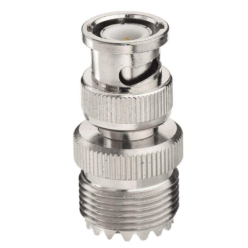 TengKo BNC Male to UHF Female SO-239 SO239 Adapter Connector RF Coaxial Coax Adapter for Antenna Coaxial Cable Radio Scanner (2 Pack) 2 Pack
