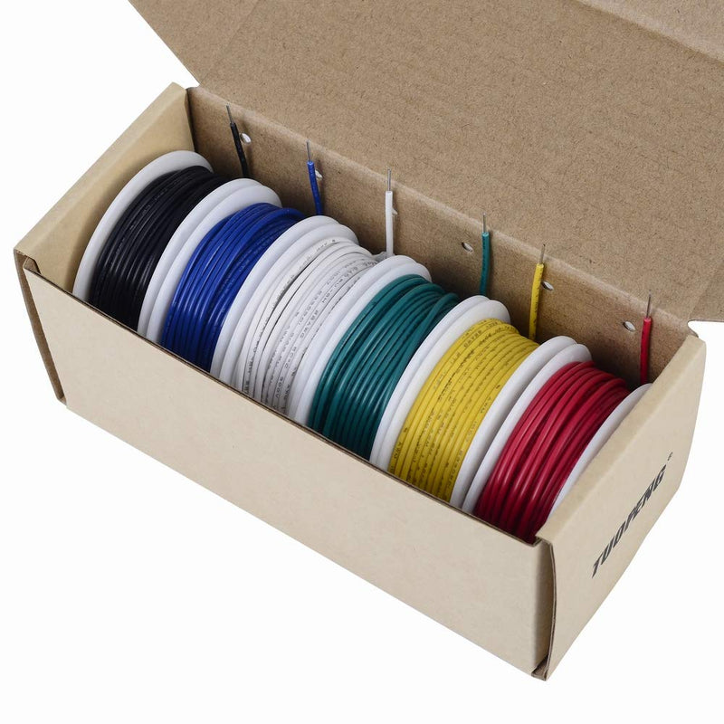 Tuofeng 0.20 mm² Solid Wire Kit, 9 Meter Spools in Each color, Jumper Wire, Wire Laying Kit 22 AWG Solid Wire Kit 9 m Spools