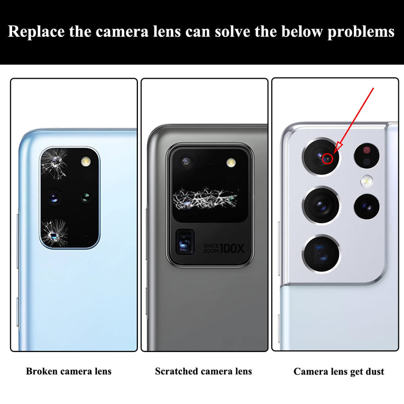 2 Sets Rear Camera Lens Glass Replacement with Adhesive Pre-Installed Compatible for Google Pixel 7 with Repair Tools and User Manual