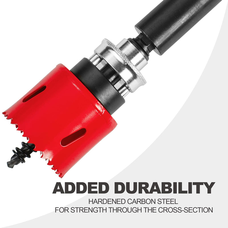GEINXURN General Quick-Change Hole Saw Mandrel Kit, Includes 7/16-inch and 3/8-inch Arbor, 3 Pilot Drills, 2 hex Wrenches,Springs with 8“-3/8 inch and 10”-1/2 Inch Hex Shank Locking Impact Extension GHSM038LX2EC