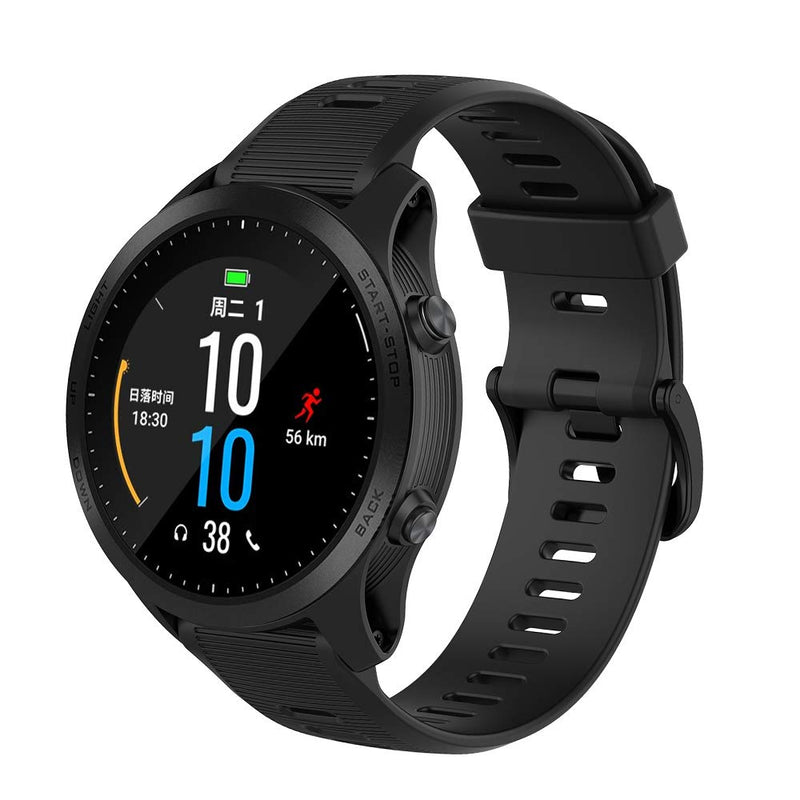ISABAKE Band for Garmin Forerunner 935/Forerunner 945/955/965/Forerunner 745,Compatible with Fenix 5/ Fenix 5plus/ Fenix 6/ Fenix 6 Pro/Approach S60,Soft Silicone 22mm Replacement Bands Black