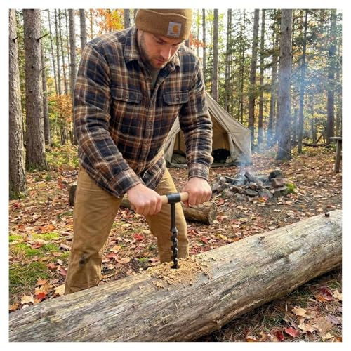4Pcs Heavy Duty Steel Scotch Eye Wood Auger Drill Kit for Bushcraft 10mm, 16mm, 19mm, 25mm