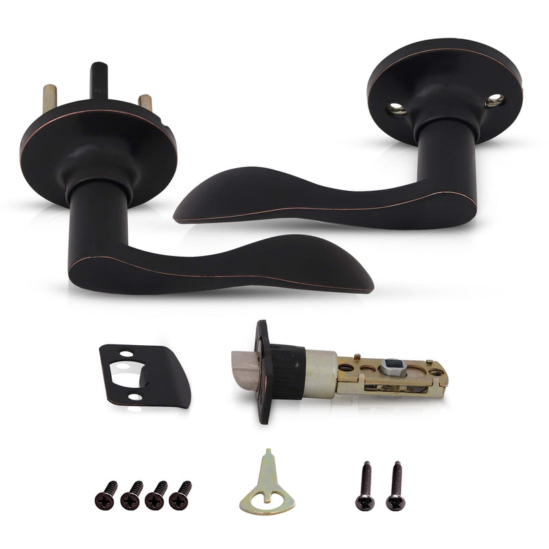Honeywell Safes & Door Locks - Wave Lever Door Handle with Non-Locking Interior - Passage Front Door Lever is Ideal for Closets & Hallways - 6.88" L x 2.75" W Inches - Oil Rubbed Bronze - 8106403
