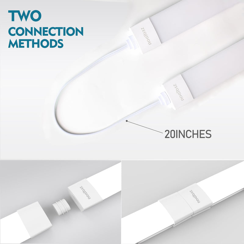 Plug-in Closet Light 17 Inch, 16W 1900LM 5000K Bright Under Cabinet Lights, Waterproof Linkable Utility LED Tube Lights for Ceiling, Mirror, Workbench, Kitchen (1.4 Foot-2Pcs) 1.4 Foot-2Pcs