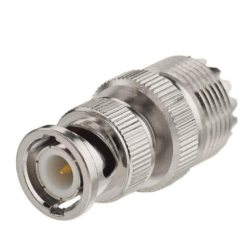 TengKo BNC Male to UHF Female SO-239 SO239 Adapter Connector RF Coaxial Coax Adapter for Antenna Coaxial Cable Radio Scanner (2 Pack) 2 Pack
