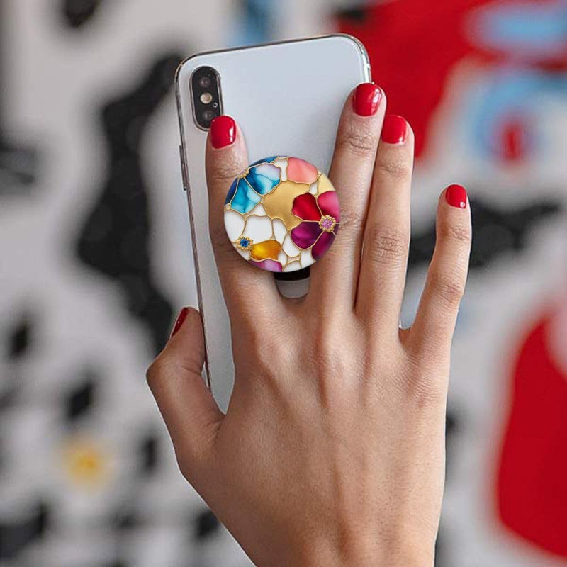 (6 Pack) Collapsible Cell Phone Grip for Smartphones,Expanding Cellphone Holder for Phone - Colorful Rose Gold Marble
