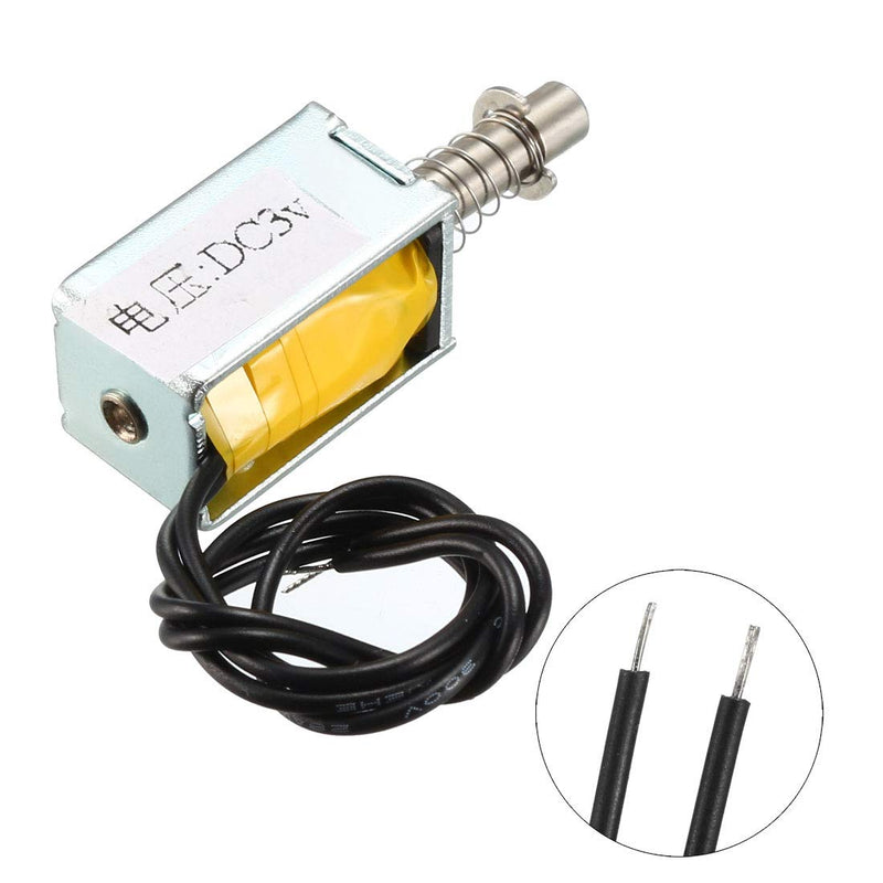 sourcing map DC 3V Pull Type Solenoid Electromagnet Open Frame 3mm/15g 0mm/80g 3mm DC3V 3mm/15g 0mm/80g