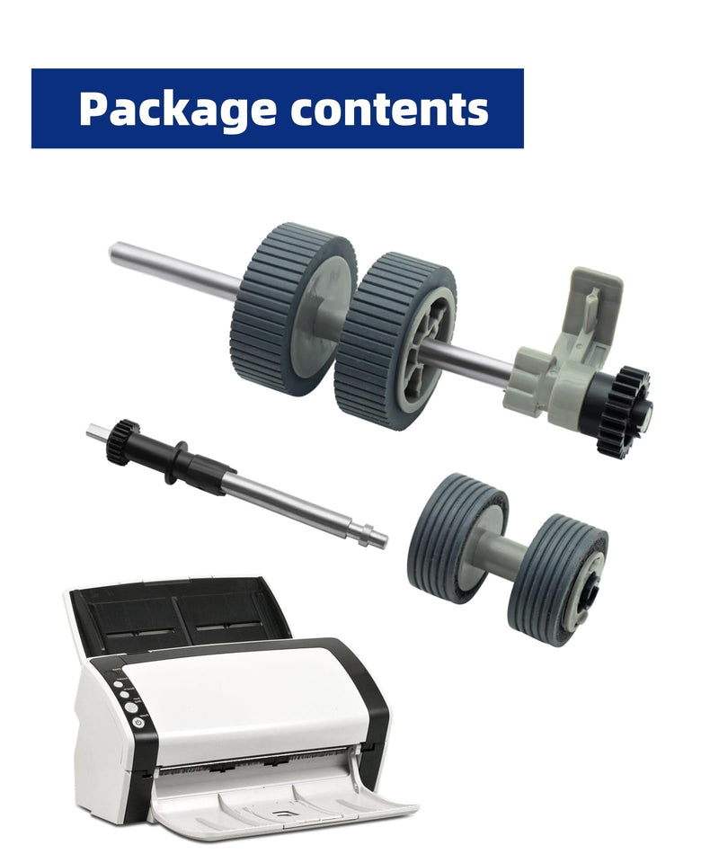 2024 New PA03540-0001 Brake Roller and PA03540-0002 Pick Roller with Shaft Scanner Part Fits for Fujitsu Scanner Fi-6130 Fi-6130Z Fi-6140 Fi-6140Z Fi-6230 Fi-6230Z Fi-6240 Fi-6240Z Fi-6125 Fi-6225