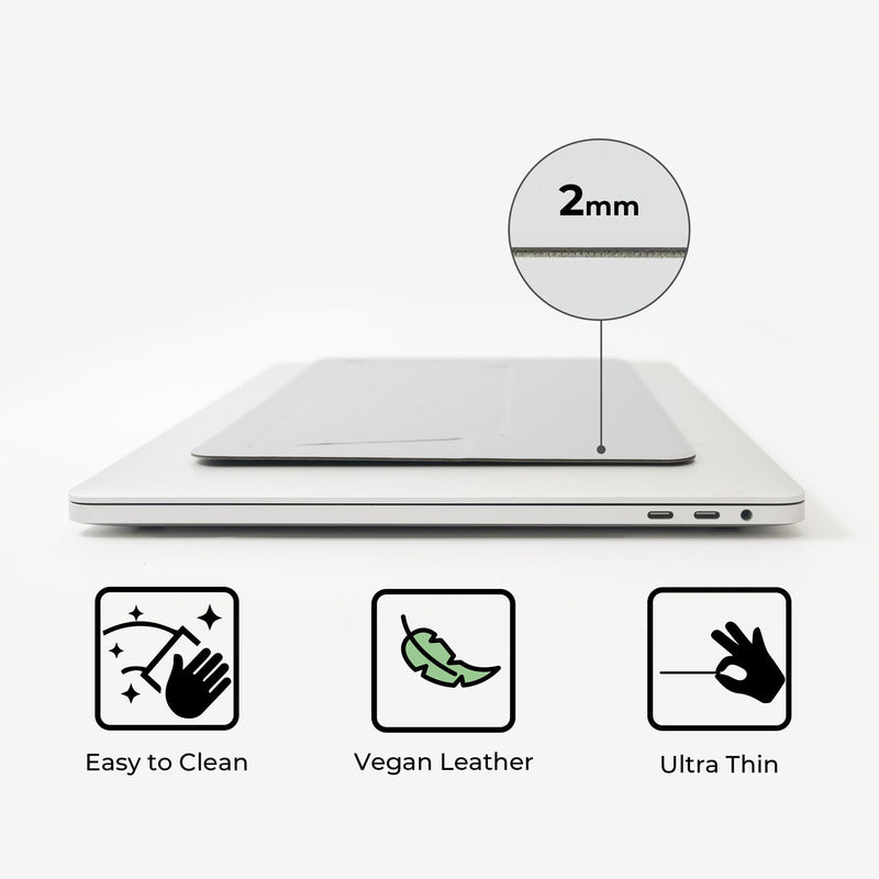 SenseAGE Laptop Stand for Desk, Office, Ergonomic Notebook Stand, Foldable & Portable Travel FlatStand, Lightweight, Anti-Slip, Compatible with MacBook Air, Pro, and Up to 15.4" Laptops (Charcoal) Charcoal Frost