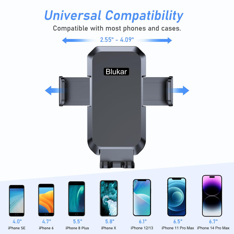 Car Phone Holder Mount, Super Stable Air Vent Cell Phone Car Mount with 2024 Metal Hook Clip, 360° Rotation,One Button Release for iPhone, Samsung, Google, and All Other Smartphones Air Vent Phone Mount