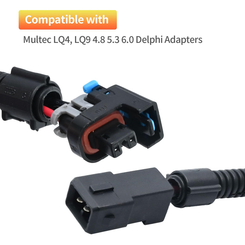 8pcs LS1 LS6 LT1 EV1 Injector Harness，Pigtails to Multec LQ4, LQ9 4.8 5.3 6.0 Delphi Adapters