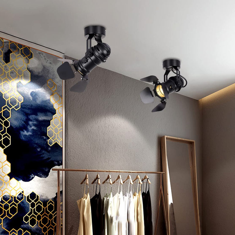 Ceiling Spotlight LED Black Modern Industrial Ceiling Light/Wall Lamp Adjustable Angle Indoor Decor Chandelier for Living Room Bedroom Shop Illumination COB Bulb 5W Warm Light Camera