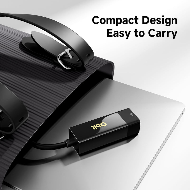 DBIT USB C to Ethernet Adapter, Gigabit RJ45 to Type-C (Thunderbolt 4/3) Ethernet LAN Network Adapter, Plug and Play, Compatible with Smart Phone, MacBook Pro, iPad Pro, Surface, Dell XPS and More Type-C to Ethernet Adapter
