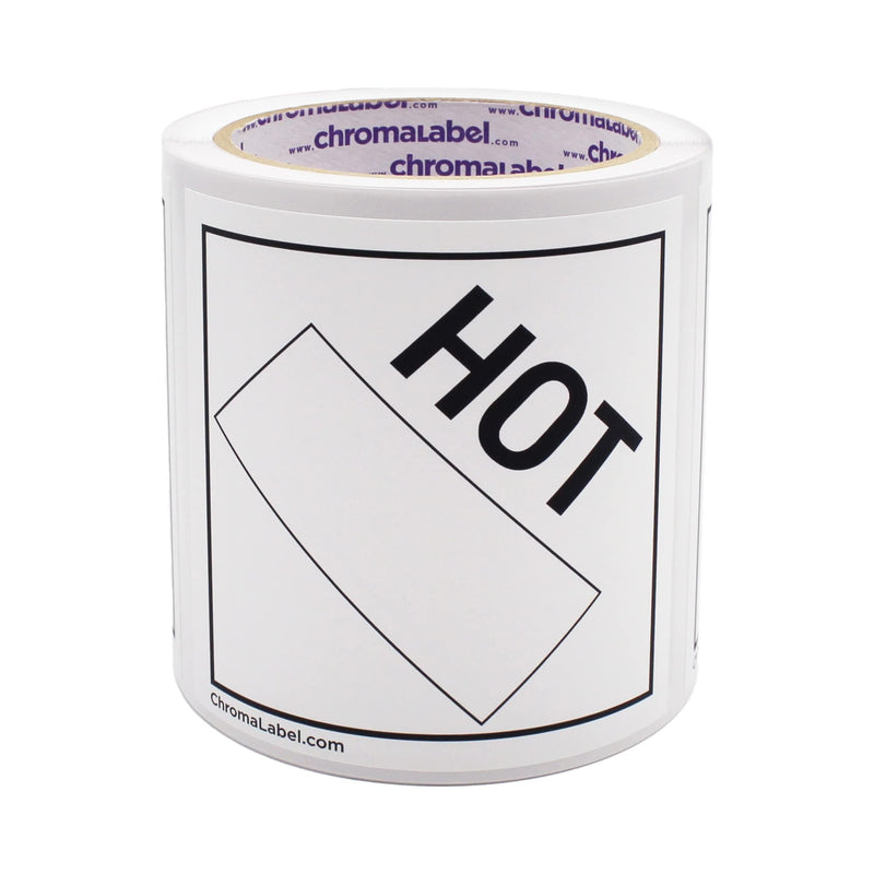 ChromaLabel 4 by 4 Permanent Durable Square D.O.T. Hazard Labels, Hot Blank Hazard Pictogram Label, 100/Roll 4" x 4" Blank Hot Hazard