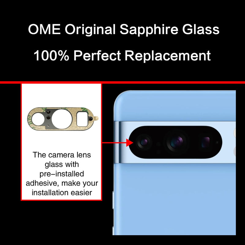 2 PCS for ASDAWN Back Rear Camera Lens Glass Replacement for Google Pixel 8 Pro 6.7 Incheswith Pre-Installed Adhesive, Pixel 8 Pro Back camera Lens Glass kit with Installation Manual + Repair Tool Set