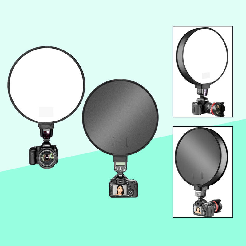 GOWENIC Softbox Diffuser, 40CM Round Shape Camera Flash Light Softbox, White, Nylon, Foldable, Portable, Includes Storage Bag