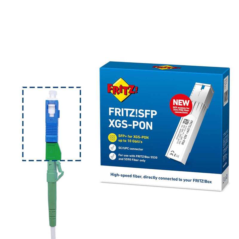 Elfcam - Fiber Optic Adapter for FRITZ! Box, Singlemode Simplex LC/APC Female/Female to SC/UPC Male Male, Fibre Interface Conversion for SFP, OTDR, VFL and Multimeter, Pack of 1 LC/APC Female - SC/UPC Male