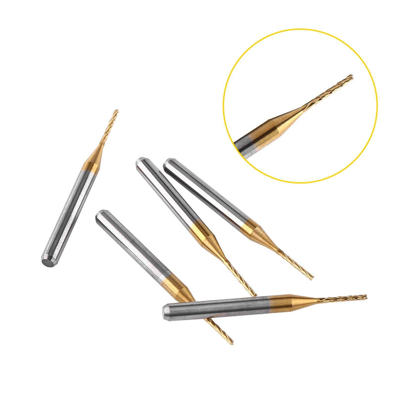 Akozon End Mill Coat Carbide End Mill, Pack of 10 Engraving Bits Cutter 3.175 mm x 1 mm CNC PCB Engraving Bit Set Stitch Tips Burrs