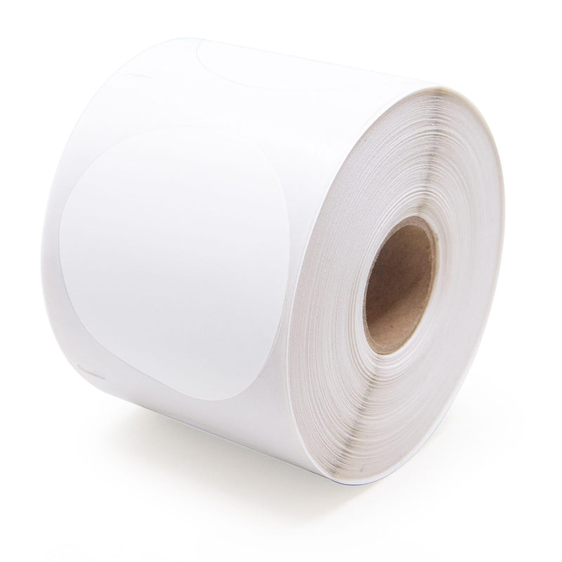 White 2.25" Circle Direct Thermal Labels