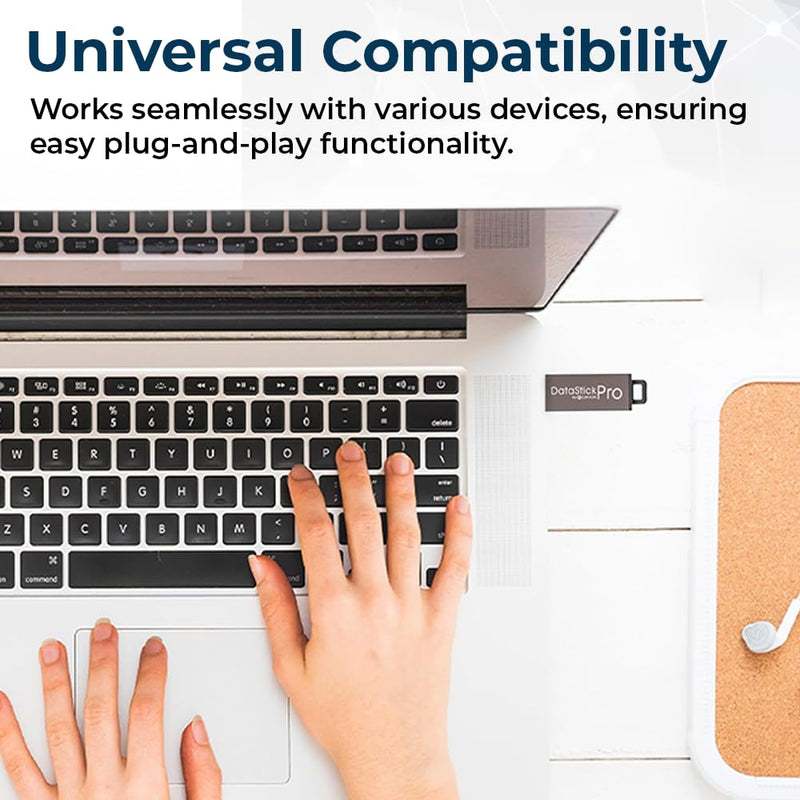 Centon Electronics DataStick Pro USB 2.0 Flash Drive, 4 GB, 10 USB Flash Drives, 10 Bulk Pack, Grey Black