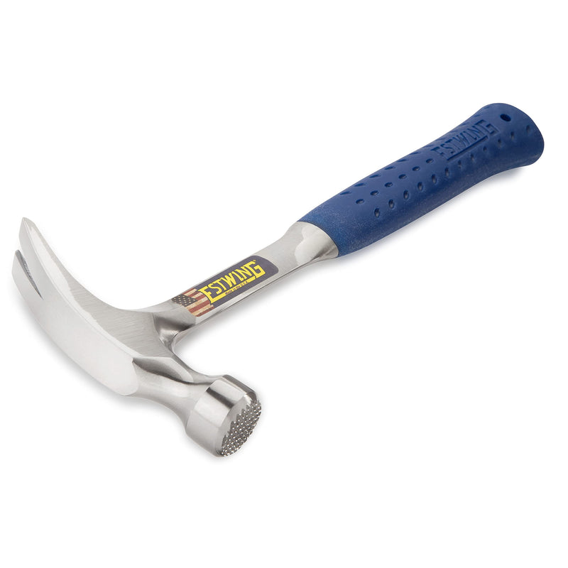 ESTWING Framing Hammer - 20 oz USA Made Straight Rip Claw Hammer with Milled Face & Shock Reduction Grip - E3-20SM
