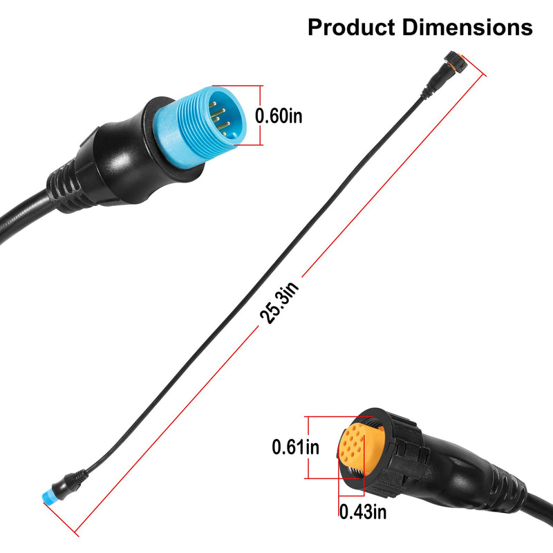 010-12122-10 Adapter, 8-Pin Transducer to 12-Pin Sounder Adapter Cable XID Compatible with Garmin AIRMAR, ECHOMAP Chrip, ECHOMAP UHD, ECHOMAP Ultra, GPSMAP, Striker Transducer and Fish Finder