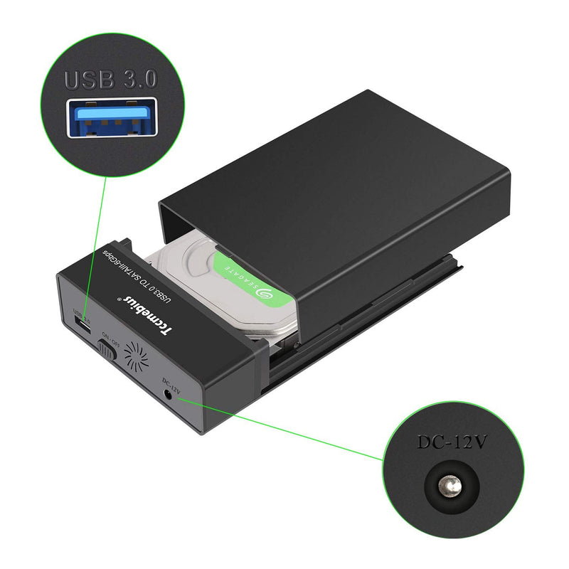 USB 3.0 External Hard Drive Enclosure for 2.5 3.5 Inch SATA I/II/III HDD SSD Up to 20TB, 3.5'' Tool-Free HDD Docking Station, Support UASP, Automatic Sleep Function (TCC-S863)