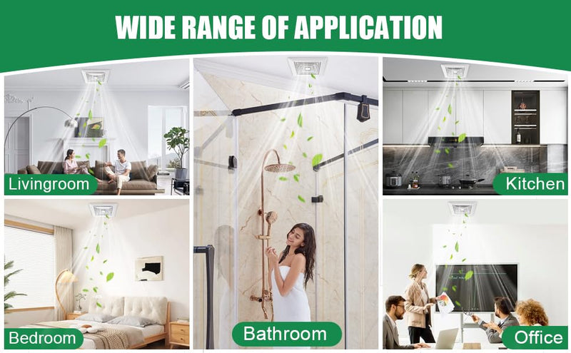 2-Piece (9"x9"Inches) Bathroom Exhaust Fan Cover with Spring, Square Ceiling or Wall Mounted Exhaust Fan, Ceiling Fan, Grille, Air Diffuser, Diverter Ventilation Hood, Replacement Accessories 9 X 9 inches 2