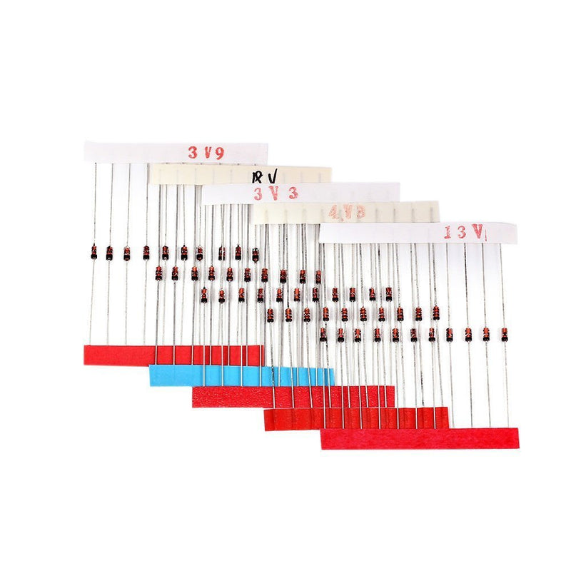 DollaTek 300Pcs (2V~39V) 30 Values 1/2W 0.5W Zener Diode Set Mixed Assortment KIT