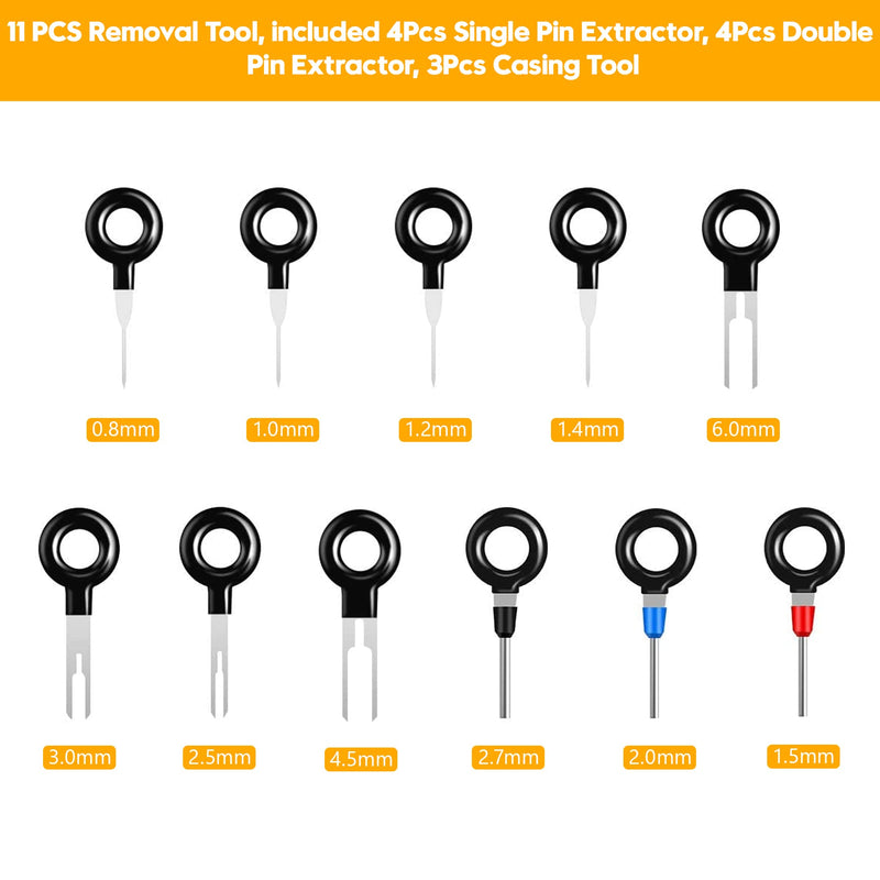 Terminal Removal Tool Kit, 82 Pcs Terminal Removal Extractor Set, Depinning Pin Release Ejector Wire Connector for Car Auto Electrical Wiring Tool Set