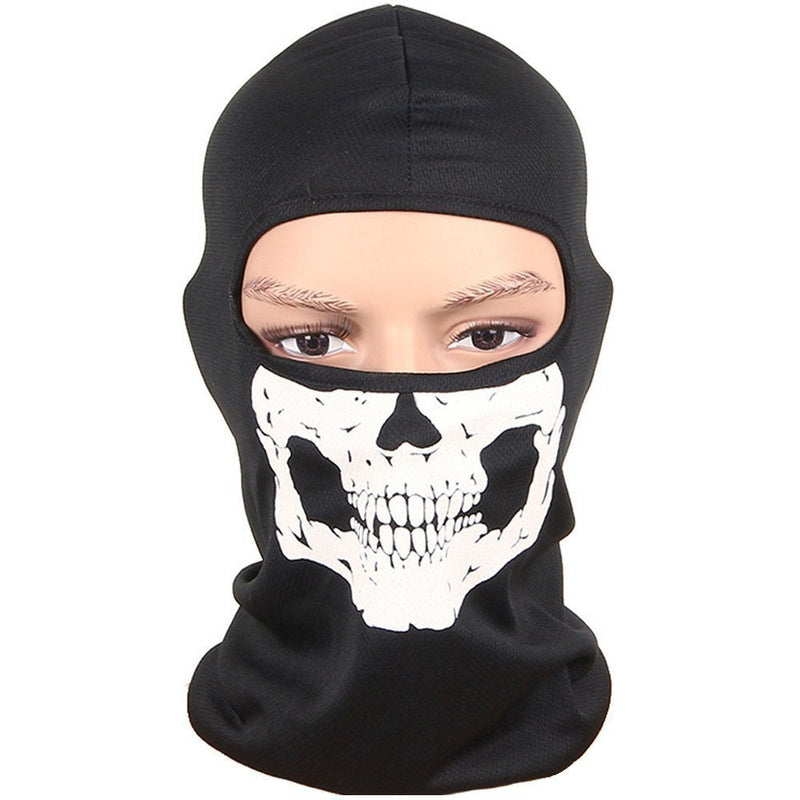 Black Balaclava Ghosts Skull Full Face Mask, Carnival Masks Tactical Balaclava Hood for Men Women Youth Halloween Cosplay Outdoor Sport Cycling Hiking Skiing