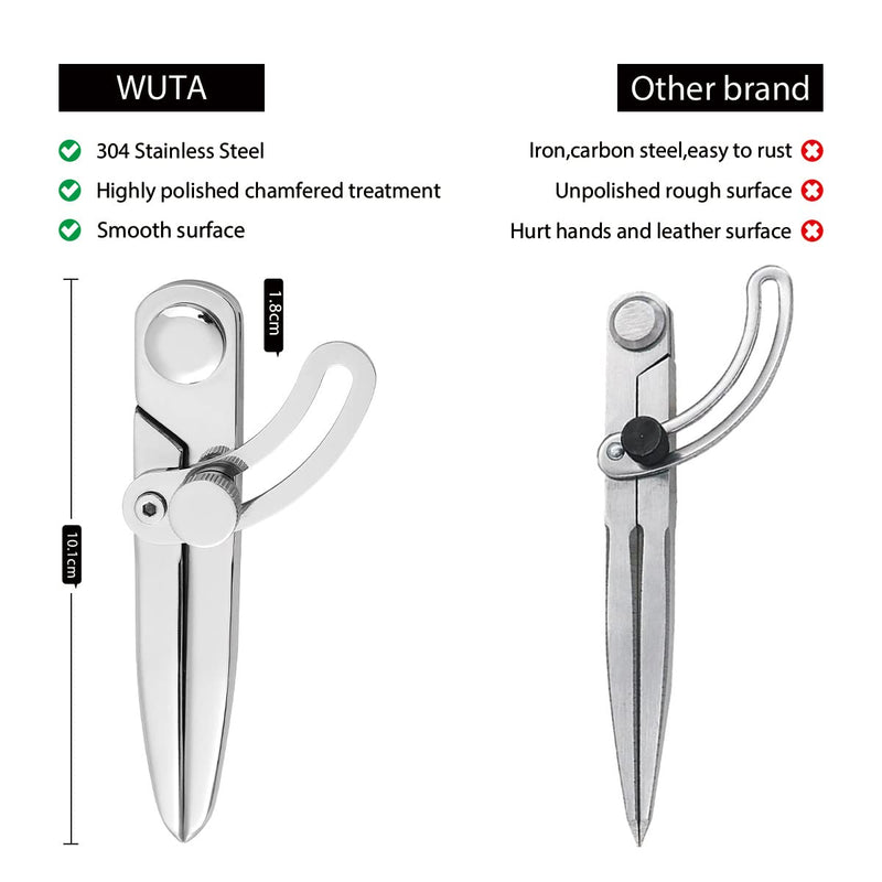 WUTA Wing Divider High Polished 304 Stainless Steel Adjustable Spacing Compass Wing Divider Scriber Leather Regulation Tools Edge Creaser DIY for Woodworking Leather Marking