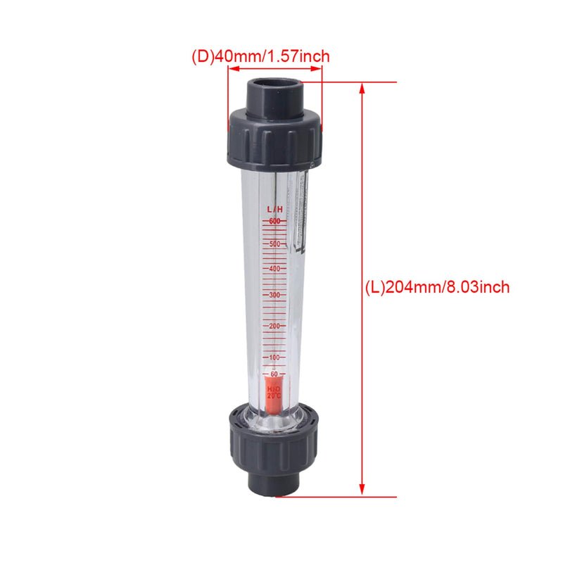 Plastic Tube Water Float Flow Meter Liquid Flow Meter for DN15 Tube, Multicolored 60-600L/H