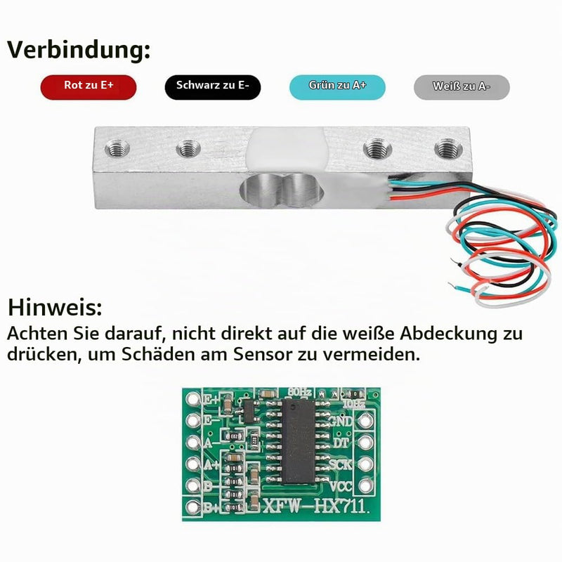 Digital Load Cell Weight Sensor, 4 Sets 5kg Load Cell HX711 AD Weighing Amplifier Module Pressure Sensor Ar Duino Load Cell