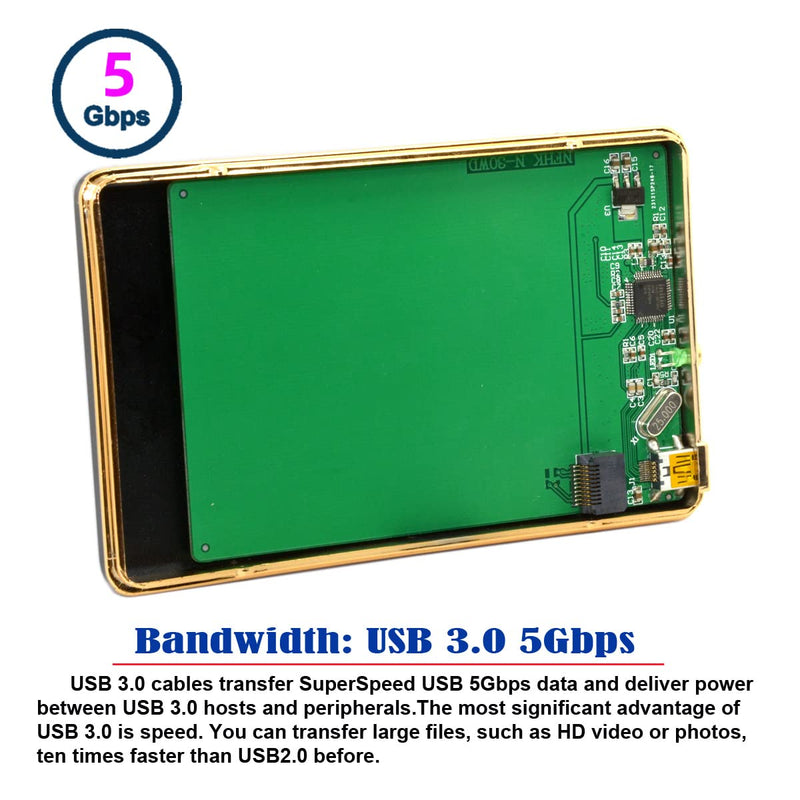 chenyang SFF-8784 SATA Express to USB 3.0 Hard Disk Case Enclosure for Ultra Slim Hard Disk SSD WD5000MPCK WD5000M22K WD5000M21K Black SFF-8784 to USB