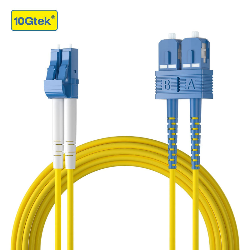 10Gtek Fiber Patch Cable - LC to SC OS2 1G/10G Singlemode Jumper Duplex 9/125 LSZH Fiber Optic Cord, Yellow, 30-Meter(98.4-ft) 30m SMF OS2, LC-SC, Duplex 1