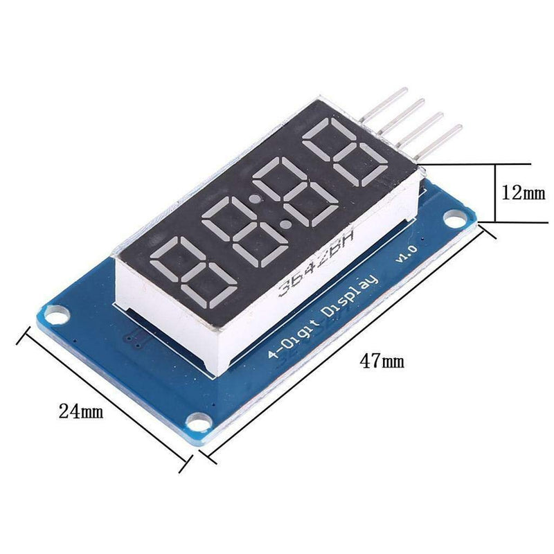 Hailege 2pcs 0.36" 4-Digit Tube LED Segment Display Module Red Common Anode TM1637 Drive Chip Tube Clock Display UNO R3