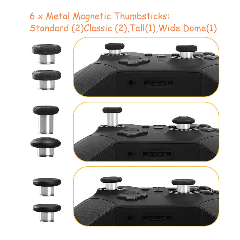6 in 1 Replacement Thumbsticks for Xbox Elite 2 Controller,Swap Magnetic Joysticks for Xbox One Elite Controller Series 2 Replacement Parts for Xbox Elite 2 Controller