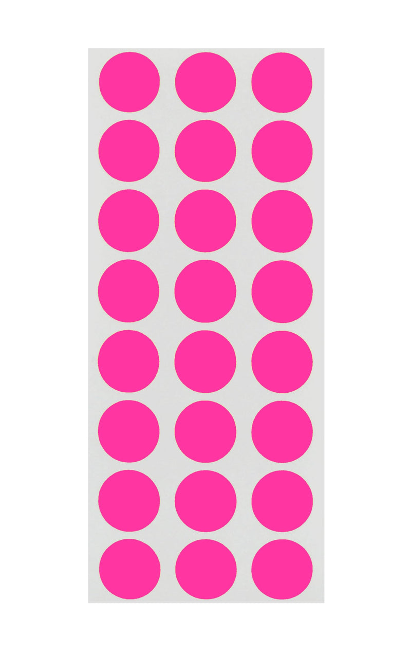 ChromaLabel 0.50 Inch Round Label Removable Color Code Dot Stickers, 1200 Pack, Fluorescent Pink